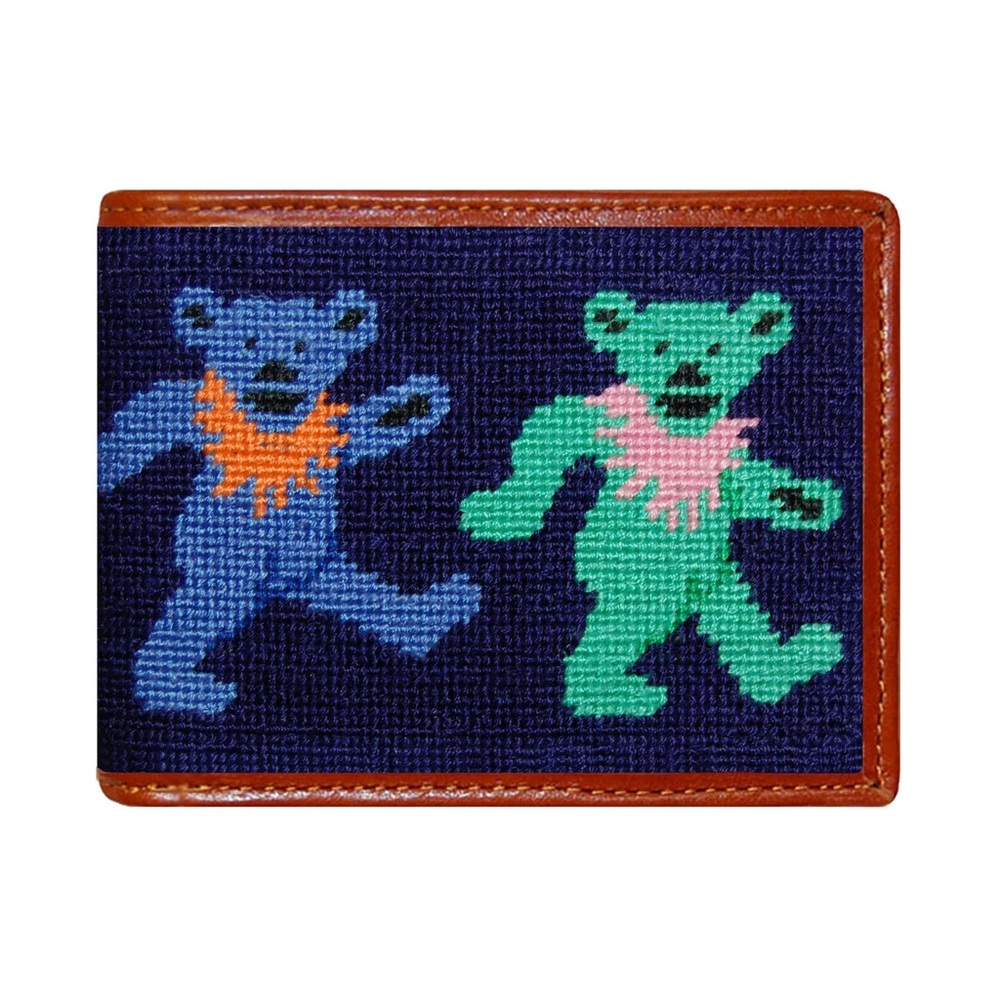 Smathers & Branson Grateful Dead Dancing Bears Needlepoint Wallet